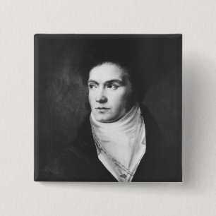 De jonge Ludwig van Beethoven 1806 Vierkante Button 5,1 Cm