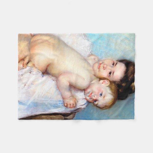 De jonge moeder, Cassatt Fleece Deken (Voorkant (Horizontaal))