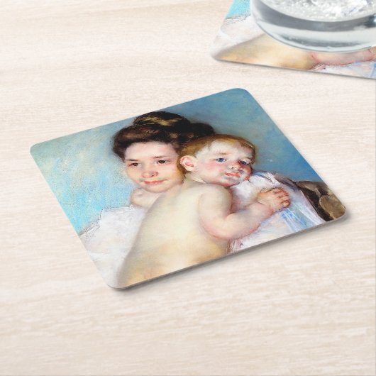 De jonge moeder, Cassatt Kartonnen Onderzetters (Schuin)