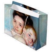 De jonge moeder, Cassatt Large Gift Bag Groot Cadeauzakje (Voorkant Gekanteld)