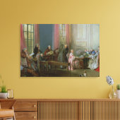 De jonge Mozart in de clavichord Canvas Afdruk (Insitu (Woonkamer))