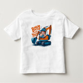 De jonge ontdekkingsreiziger: Jongen op Bulldozer Kinder Shirts (Voorkant)