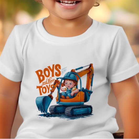 De jonge ontdekkingsreiziger: Jongen op Bulldozer Kinder Shirts