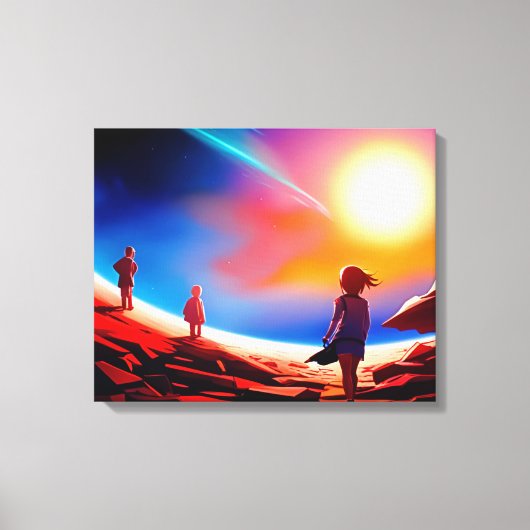 De jonge ontdekkingsreizigers canvas afdruk (Voorkant)