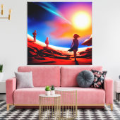 De jonge ontdekkingsreizigers canvas afdruk (Insitu (Woonkamer))