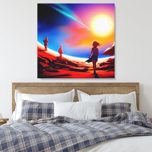 De jonge ontdekkingsreizigers canvas afdruk (Insitu (Slaapkamer))