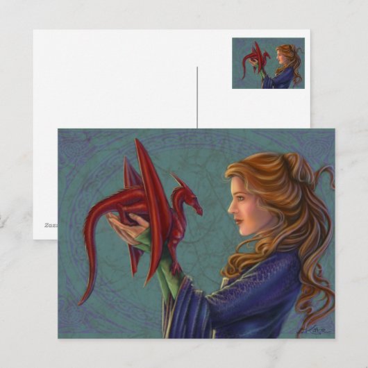 De jonge Rode Draak Briefkaart (Voorkant / Achterkant)