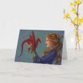 De jonge Rode Draak Kaart (Gele Bloem)