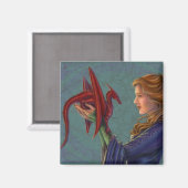 De jonge rode draak magneet (Voorkant / Achterkant)