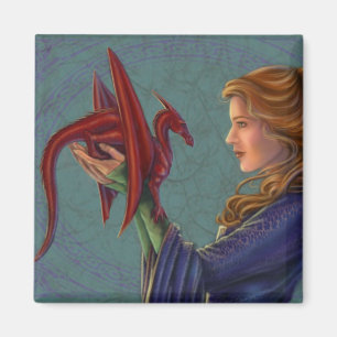 De jonge rode draak magneet