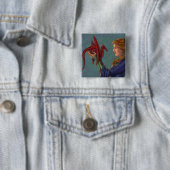 De jonge rode draak vierkante button 5,1 cm (In situ)