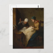 De jonge Seamstress van Jean-Francois Millet Briefkaart (Voorkant / Achterkant)