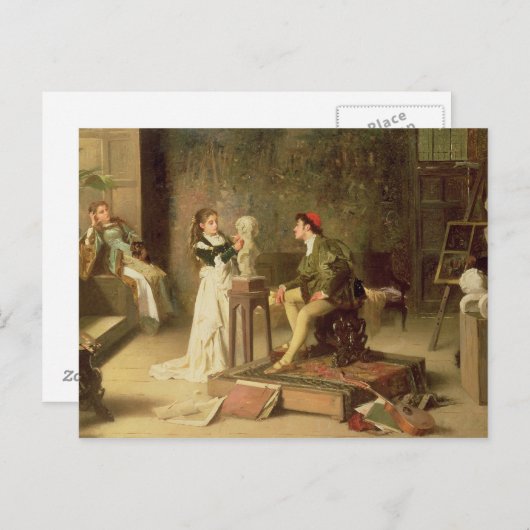 De jonge spaander (olie op doek) briefkaart (Voorkant / Achterkant)