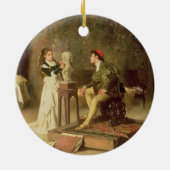 De jonge spaander (olie op doek) keramisch ornament (Achterkant)