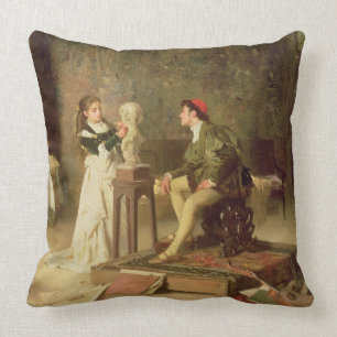 De jonge spaander (olie op doek) kussen