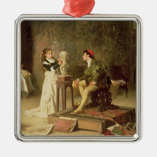 De jonge spaander (olie op doek) metalen ornament (Voorkant)