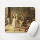 De jonge spaander (olie op doek) muismat (Met muis)