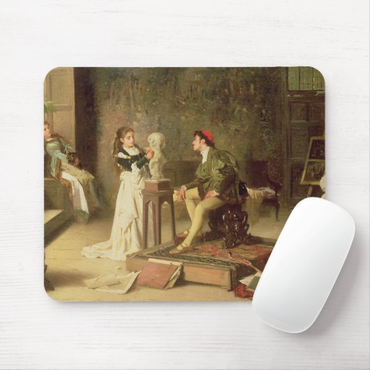 De jonge spaander (olie op doek) muismat (Met muis)