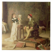 De jonge spaander (olie op doek) tegeltje (Voorkant)