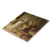 De jonge spaander (olie op doek) tegeltje (Zijkant)