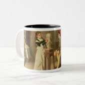 De jonge spaander (olie op doek) tweekleurige koffiemok (Voorkant links)