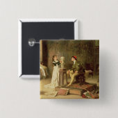 De jonge spaander (olie op doek) vierkante button 5,1 cm (Voorkant /achterkant)
