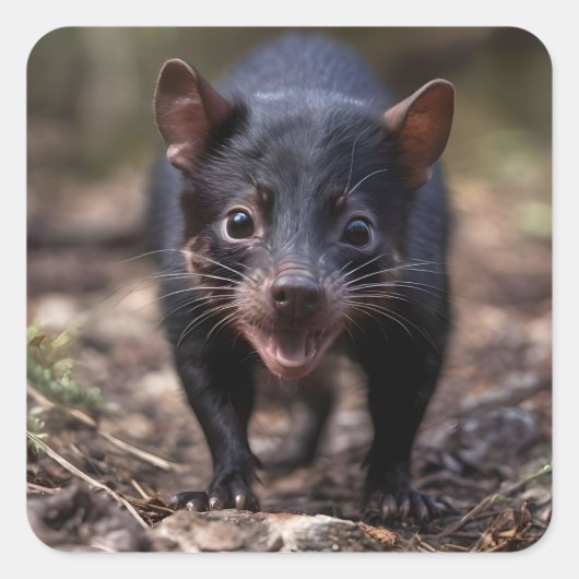 De jonge Tasmaanse duivel Vierkante Sticker (Voorkant)