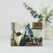 De jonge vrouw van Vermeer met een waterpitcher ca Briefkaart (Staand voorkant)