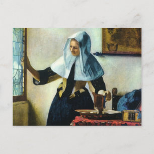 De jonge vrouw van Vermeer met een waterpitcher ca Briefkaart