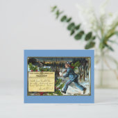 De Jongen die van de telegraaf Levering maken Feestdagenkaart (Staand voorkant)