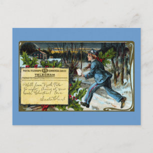 De Jongen die van de telegraaf Levering maken Feestdagenkaart