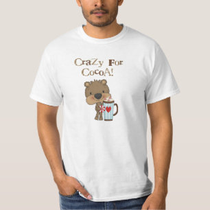 De jongen draagt Gek voor de Vakantie van de Cacao T-shirt