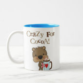 De jongen draagt Gek voor de Vakantie van de Cacao Tweekleurige Koffiemok (Links)