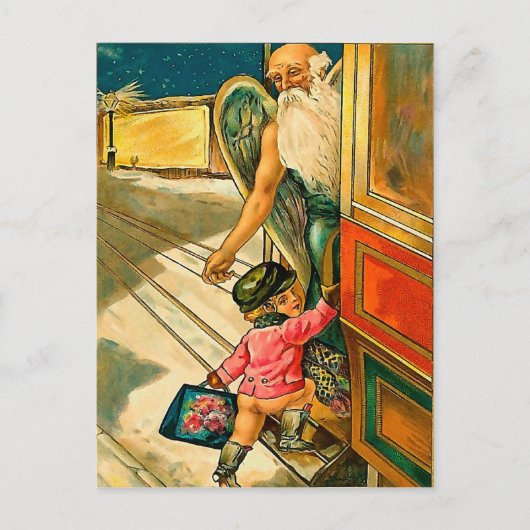 De jongen en de engel -  Briefkaart voor de feestd (Voorkant)