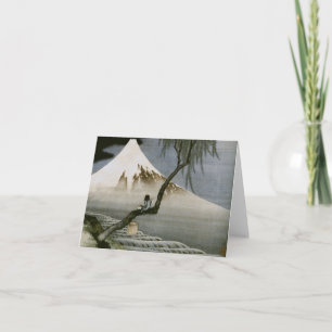 De jongen en zet het Japanse Fijne Art. van Fuji Kaart