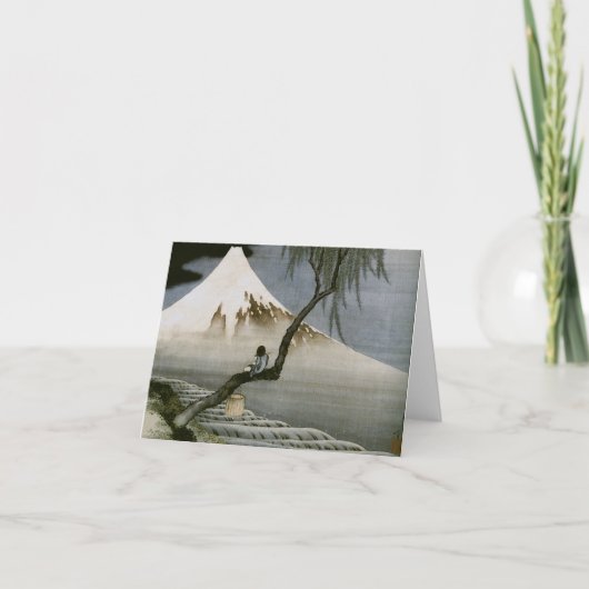 De jongen en zet het Japanse Fijne Art. van Fuji Kaart (Voorkant)