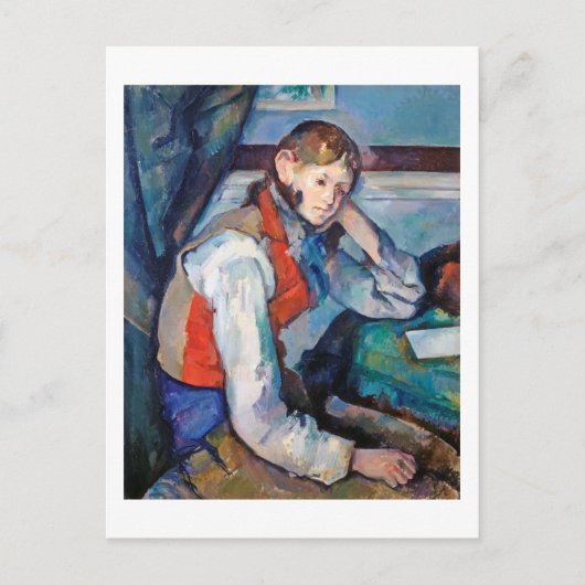 De jongen in de Rode Vest, Cezanne Briefkaart (Voorkant)