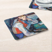 De jongen in de Rode Vest, Cezanne Kartonnen Onderzetters (Schuin)