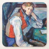 De jongen in de Rode Vest, Cezanne Kartonnen Onderzetters (Voorkant)