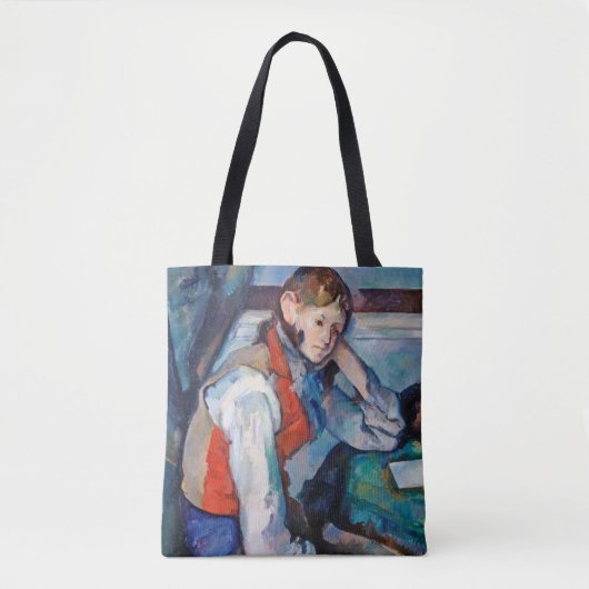 De jongen in de Rode Vest, Cezanne Tote Bag (Voorkant)