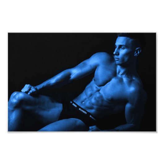 De jongen in het Blue Hot Guy Poster (Voorkant)
