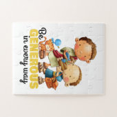 De jongen met 5 loven en 2 vissen op kinder puzzel legpuzzel (Horizontaal)