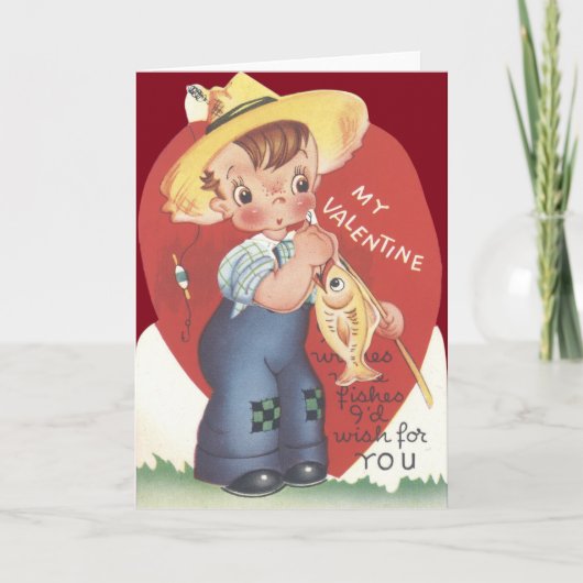 De Jongen Valentijn van het Land van de Vissen van Feestdagen Kaart (Voorkant)