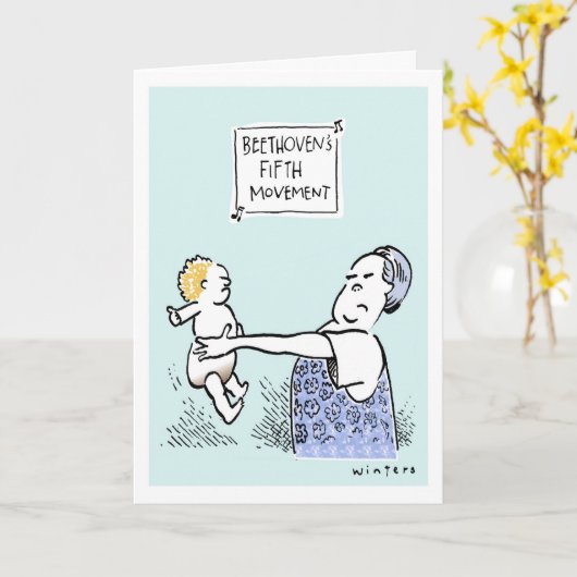 De Jongen van Beethoven_Baby Kaart (Gele Bloem)