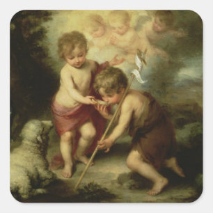 De jongens met de Shell, c.1670 Vierkante Sticker