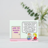 de jongens padvindsters sluiten zich aan bij groot briefkaart (Staand voorkant)