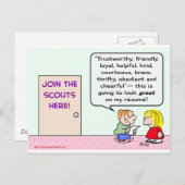 de jongens padvindsters sluiten zich aan bij groot briefkaart (Voorkant / Achterkant)