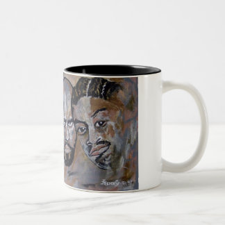 De jongens tweekleurige koffiemok