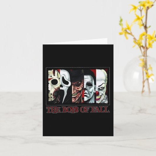 De jongens van Herfst Horror Films Halloween Kaart (Gele Bloem)