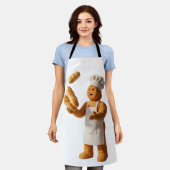 De Jonglerende Bakker Mascotte met Broden Schort (Gedragen)